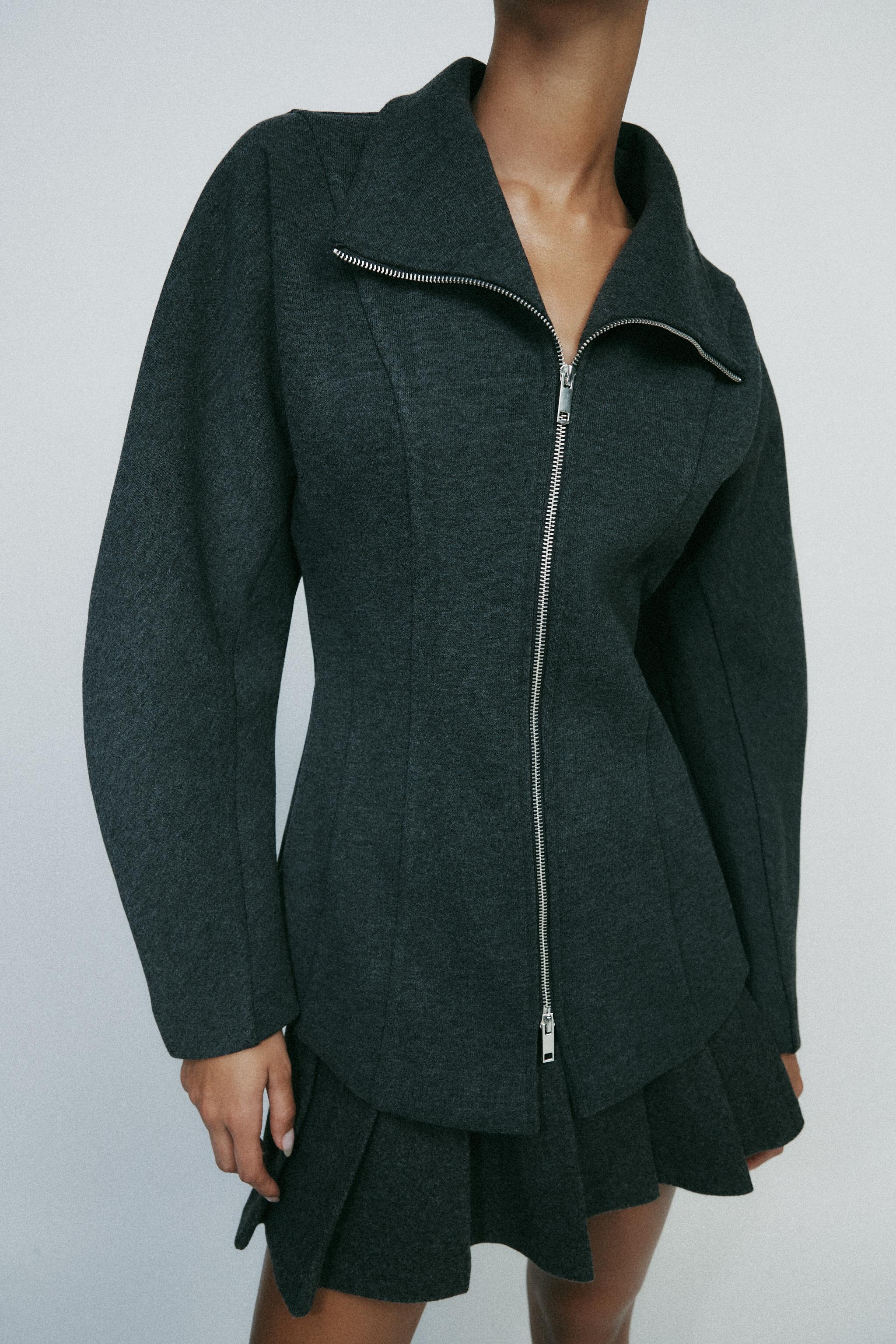 ZARA フィットバルーンスリーブ ジャケット 5063/302 FITTED BALLOON SLEEVE JACKET - Gray | ZARA United States