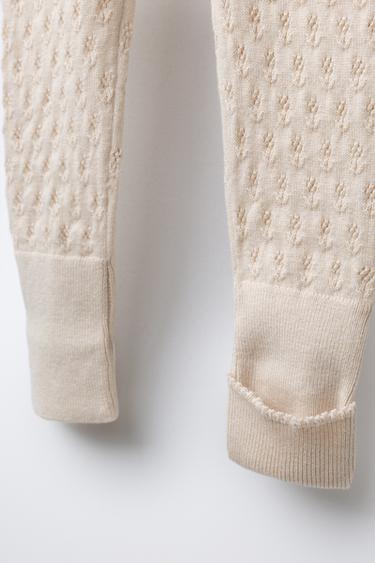 CONVERTIBLE FOOT KNIT JUMPSUIT COTTON, SILK AND CASHMERE - Cream by Zara - Image 5