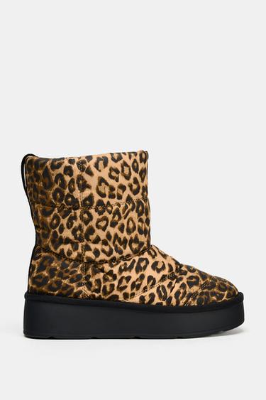 BOTÍN EFECTO ACOLCHADO PLATAFORMA - Leopardo de Zara