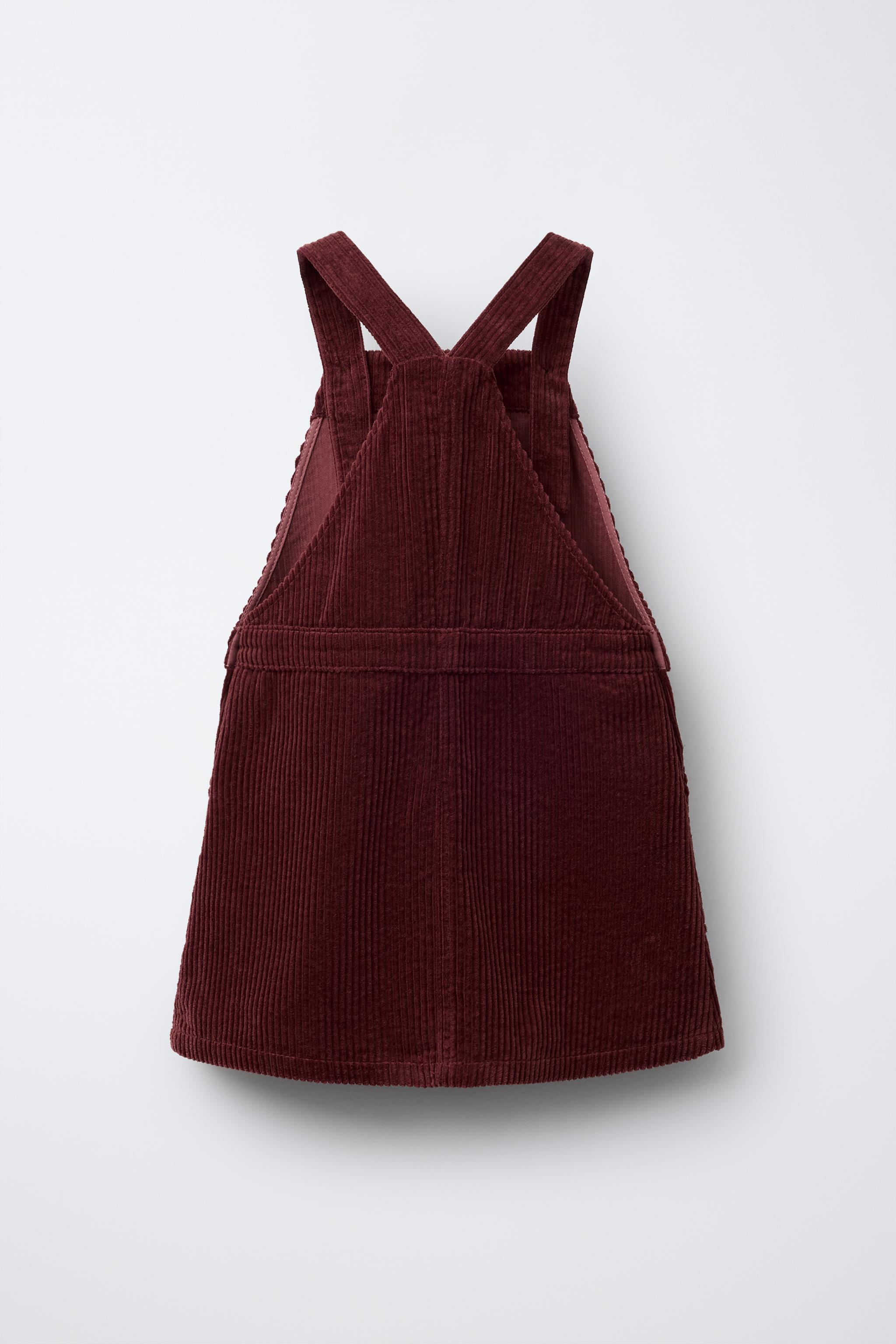 CORDUROY PINAFORE DRESS Reddish ZARA United States
