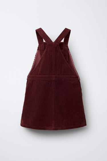 CORDUROY PINAFORE DRESS - Reddish by Zara