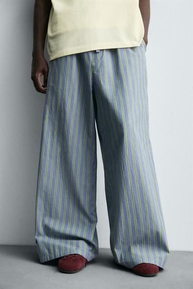 STRIPED OVERSIZE FIT TROUSERS - Blue by Zara - Image 5