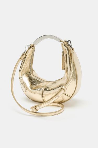 OVAL BAG WITH METAL STRAP - Golden by Zara - Image 2