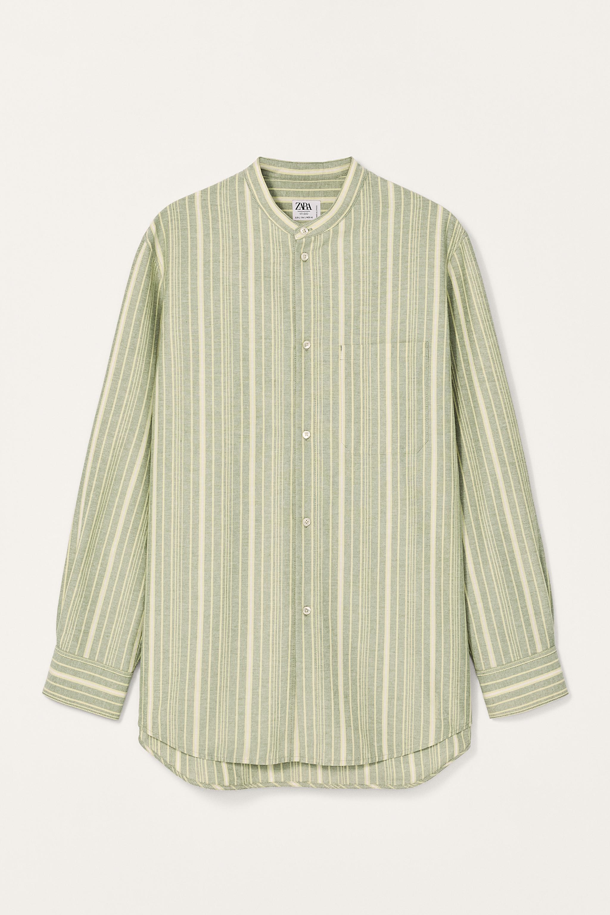 LIMITED EDITION STRIPED SHIRT - White / Green | ZARA United