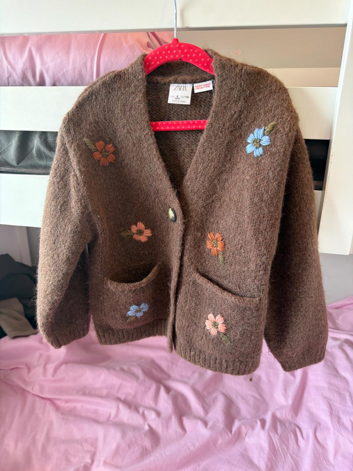 KNIT CARDIGAN WITH FLORAL EMBROIDERY - Image 5