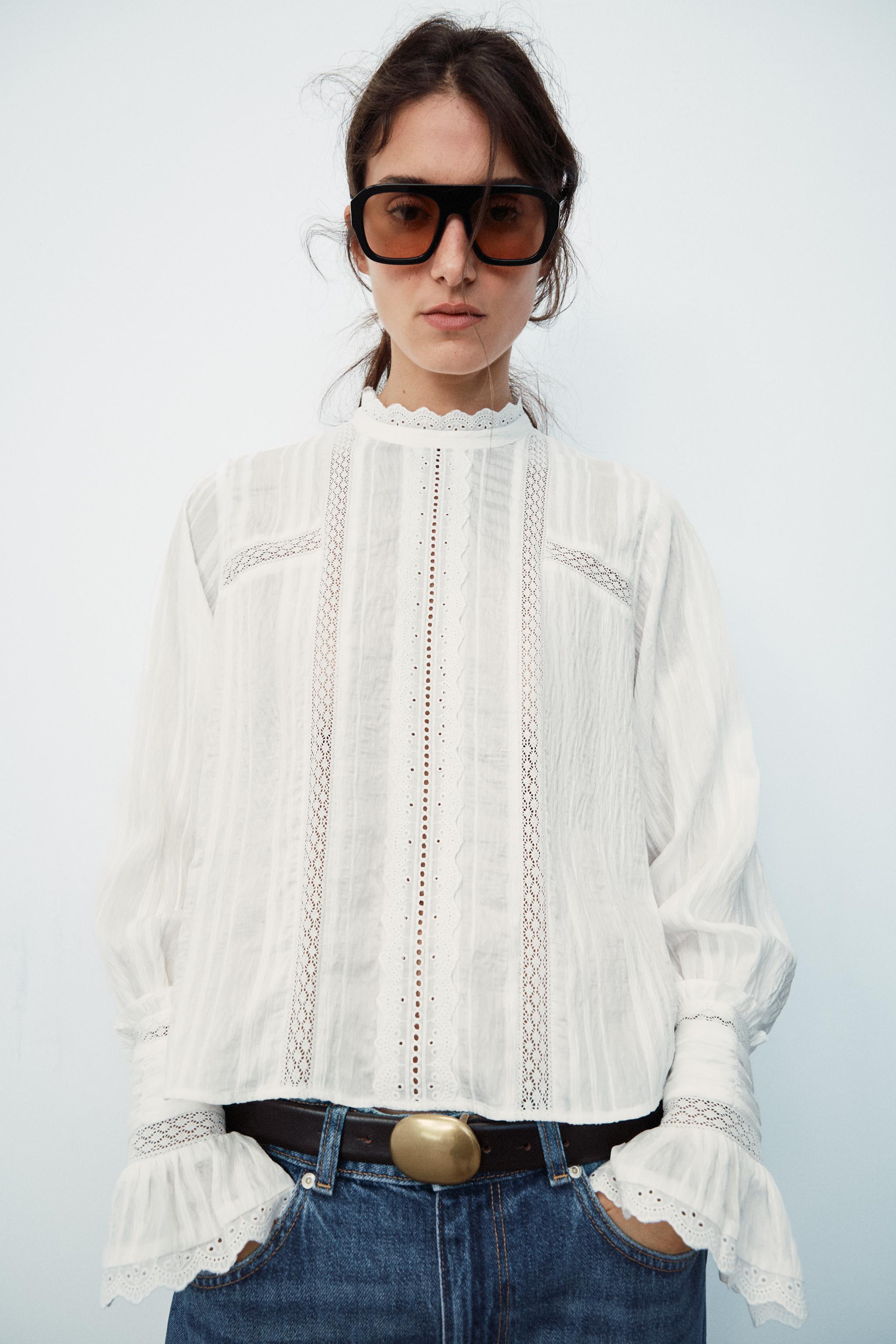 BLOUSE ROMANTIQUE À BRODERIES