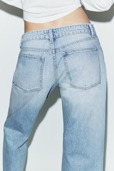 JEAN TRF LARGE ET COURT TAILLE BASSE - Bleu clair de Zara - Image 4