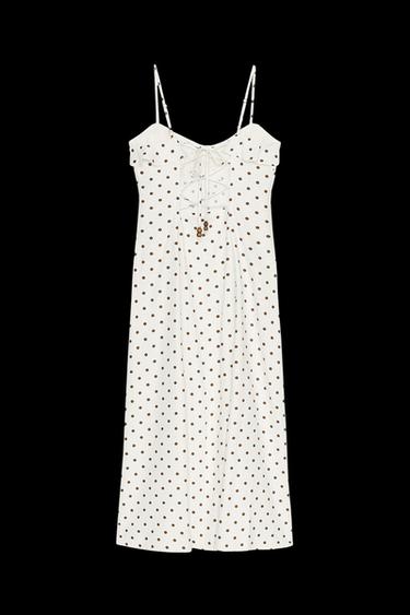 POLKA DOT MIDI DRESS - Ecru / Brown by Zara
