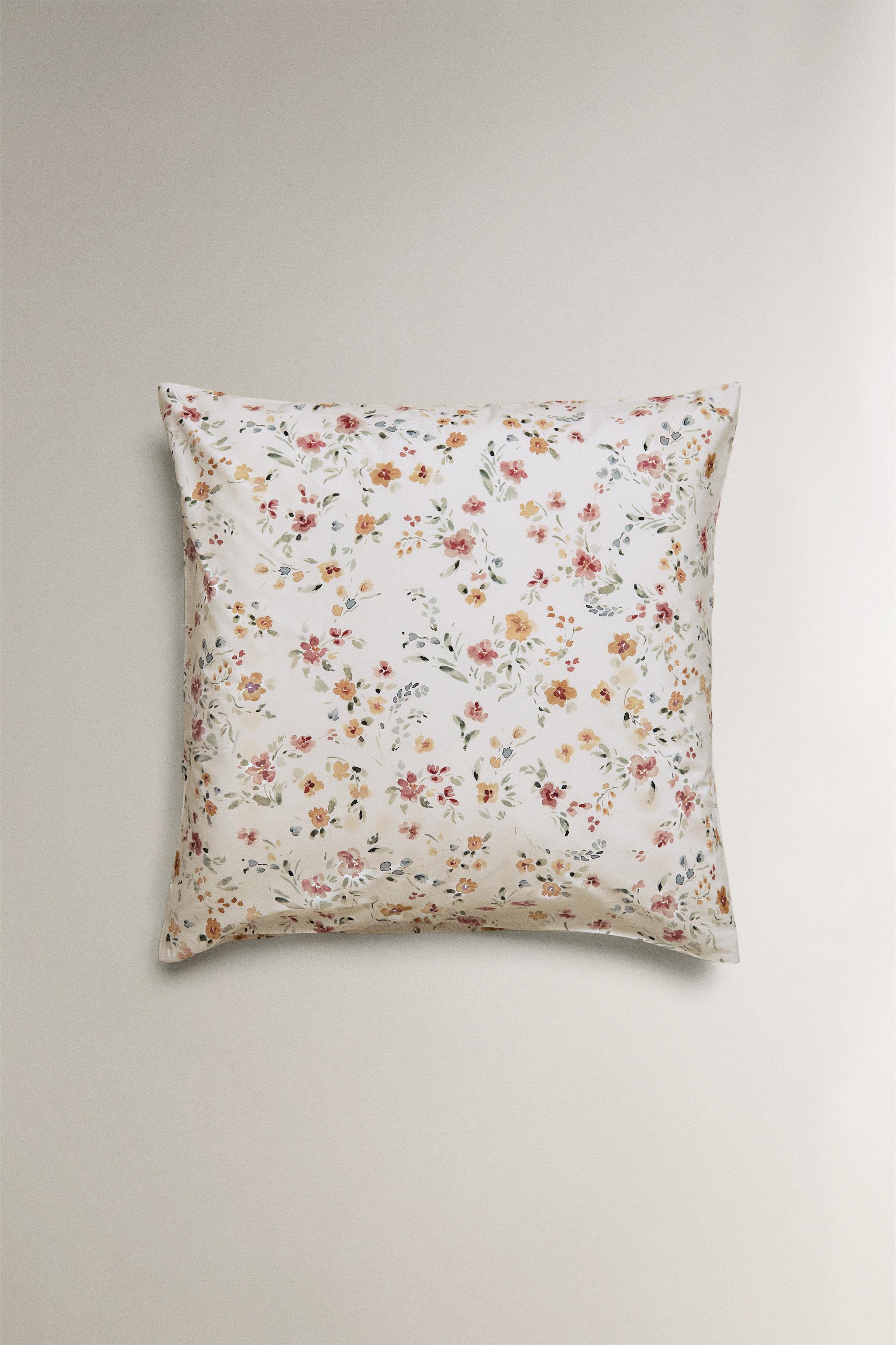 FLORAL PERCALE PILLOWCASE (200 THREAD COUNT)