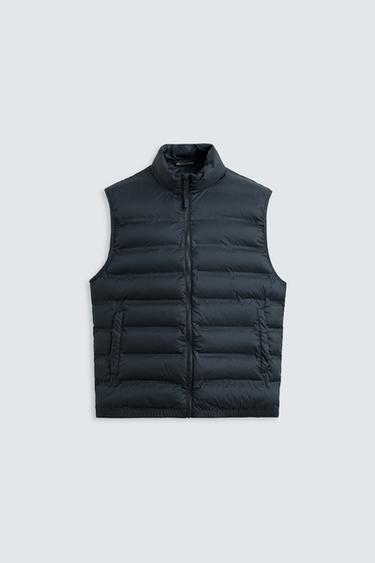 Zara WATER REPELLENT LIGHTWEIGHT PADDED VEST - Navy blue