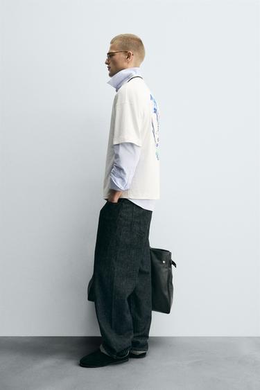 CONTRAST PRINT T-SHIRT - White by Zara - Image 3
