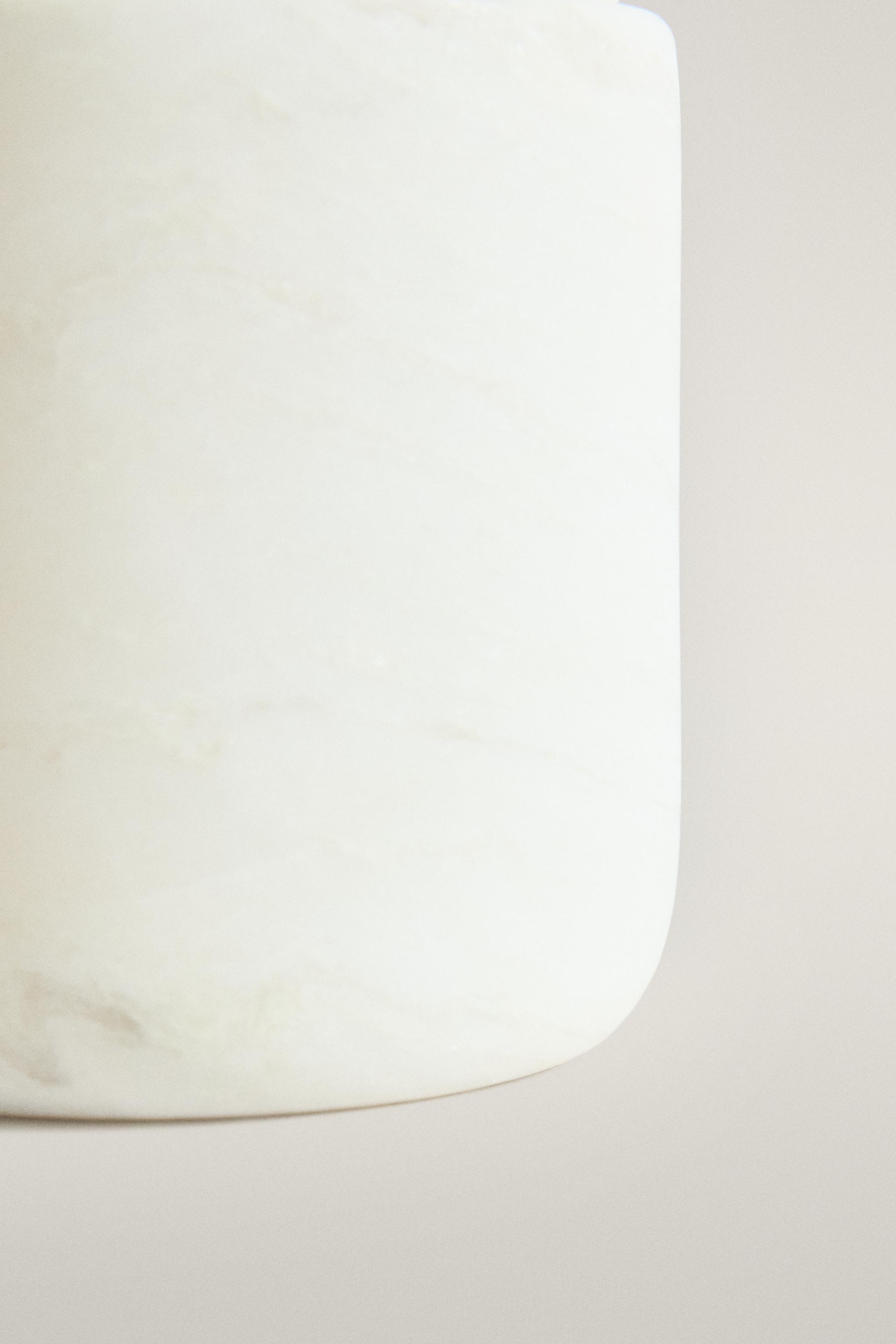 POT DE RANGEMENT SALLE DE BAIN MARBRE BLANC