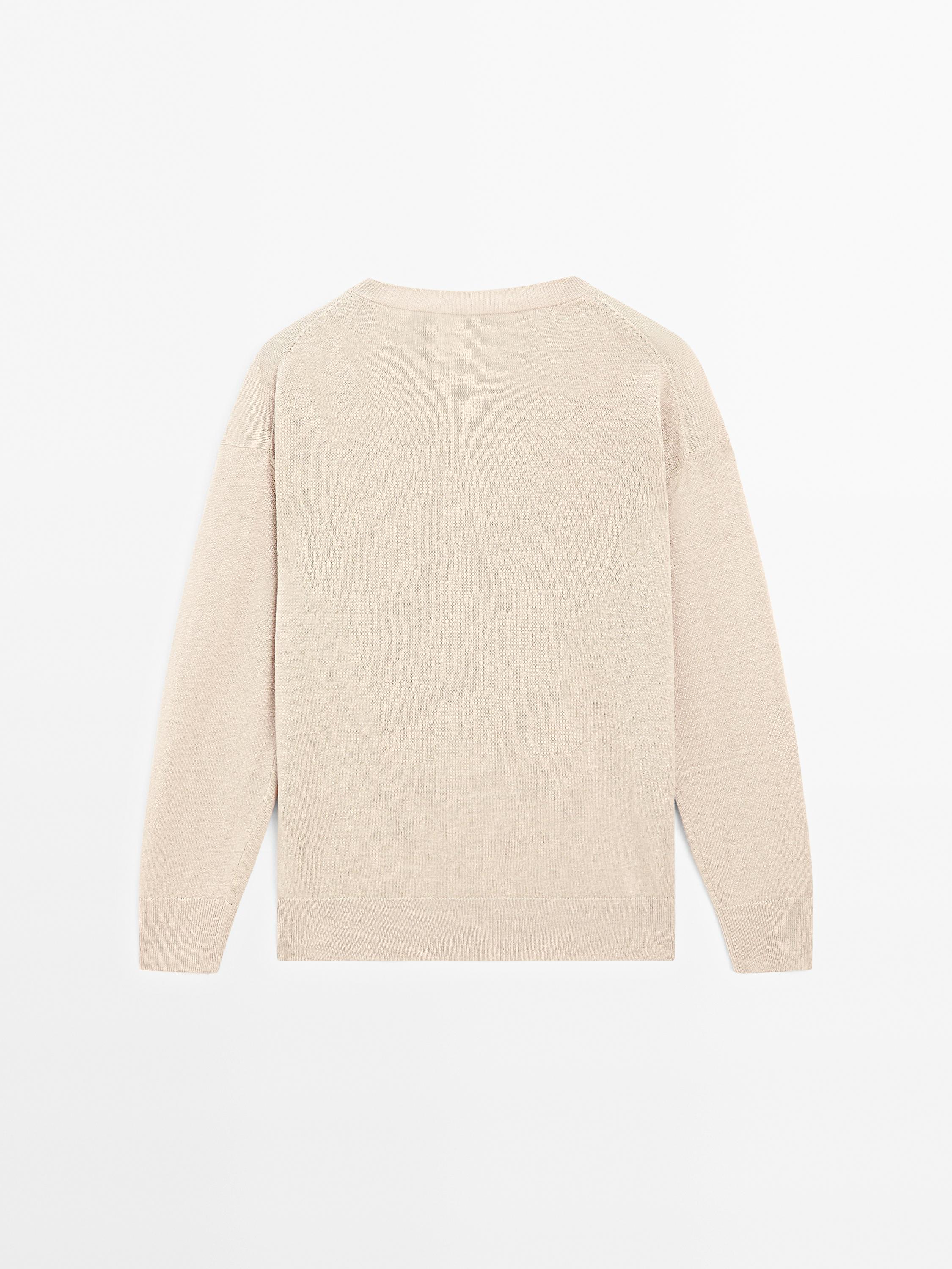 100% linen oversize knit sweater