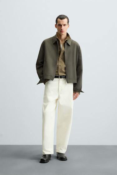 Zara CROPPED JACKET - Khaki - Image 0