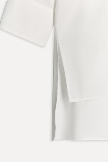 CHEMISE EN POPELINE EXTRA LONGUE 50E ANNIVERSAIRE - Blanc de Zara - Image 3