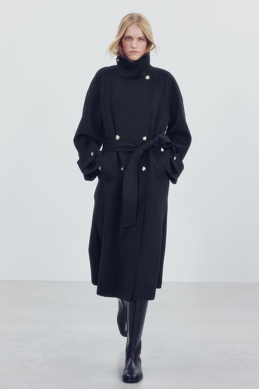ZW COLLECTION LONG TRENCH COAT - Dark navy | ZARA United States