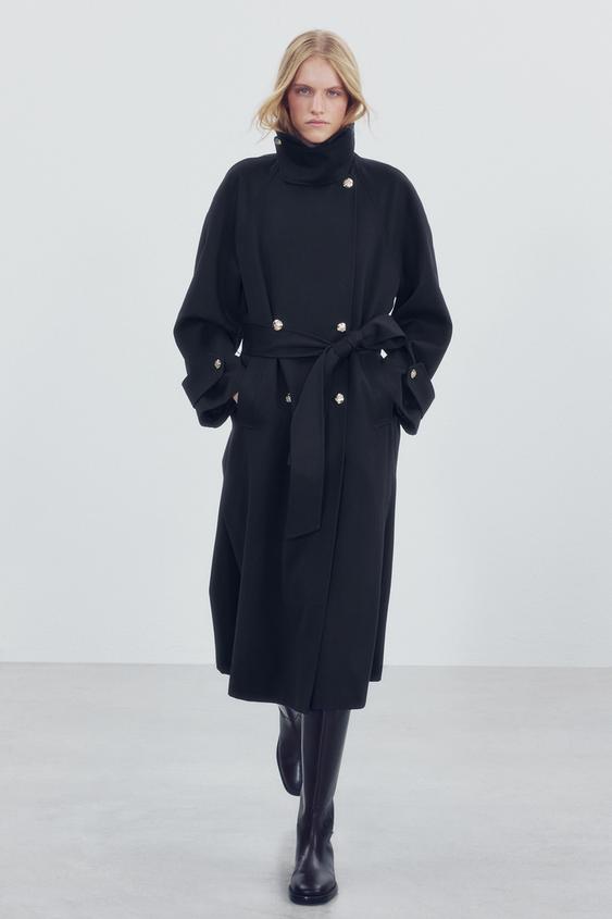 Zara ZW COLLECTION LONG TRENCH COAT - Dark navy - Image 0