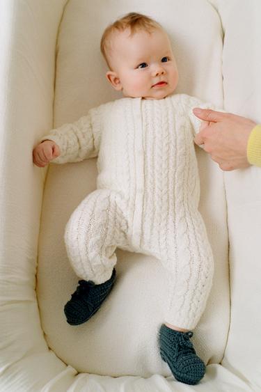 CABLE KNIT JUMPSUIT - Ecru by Zara