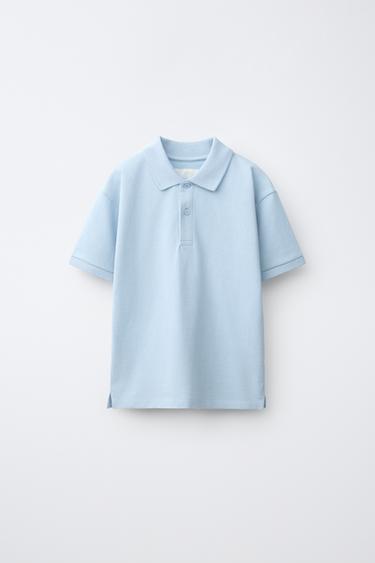 BASIC PIQUÉ POLO SHIRT - Pastel blue by Zara