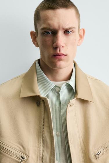 ДЖИНСОВАЯ КУРТКА С КОМБИНИРОВАННЫМ ВОРОТНИКОМ — ЯИЧНО-ЖЕЛТЫЙ от Zara