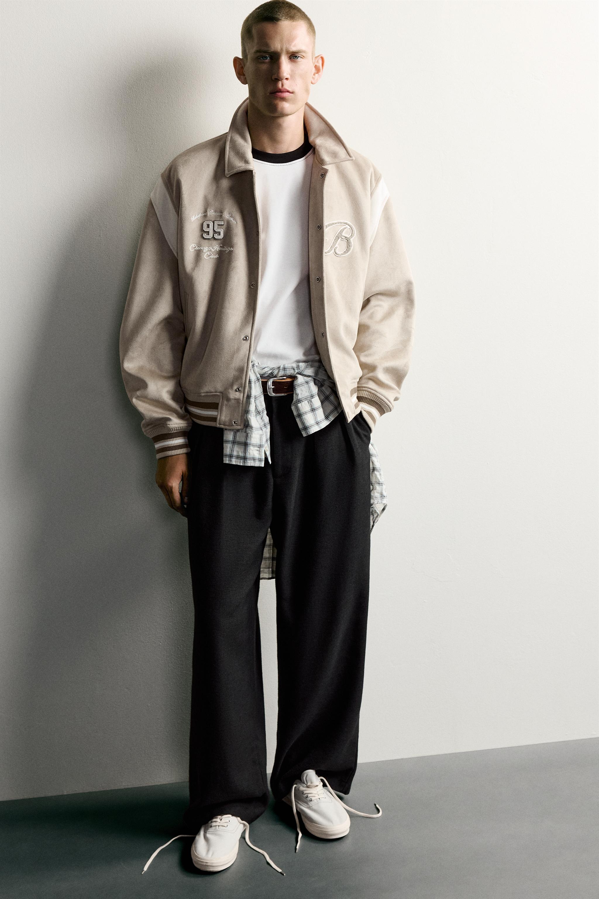 BLOUSON BOMBER EFFET DAIM À PIÈCES