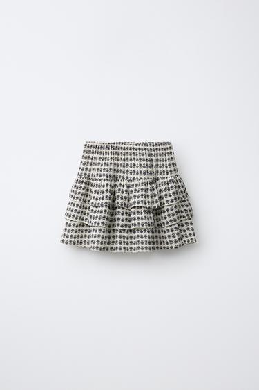 FALDA VOLANTES ESTAMPADA - Crudo de Zara
