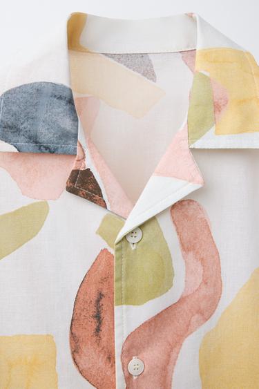 CHEMISE IMPRIMÉ AQUARELLE - Beige de Zara - Image 2