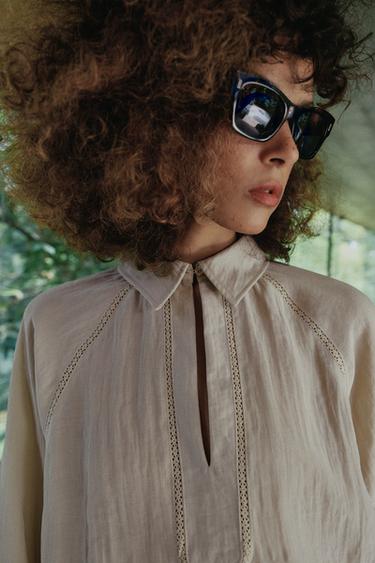 BLOUSE RUSTIQUE ENTRE-DEUX - Beige clair de Zara - Image 2