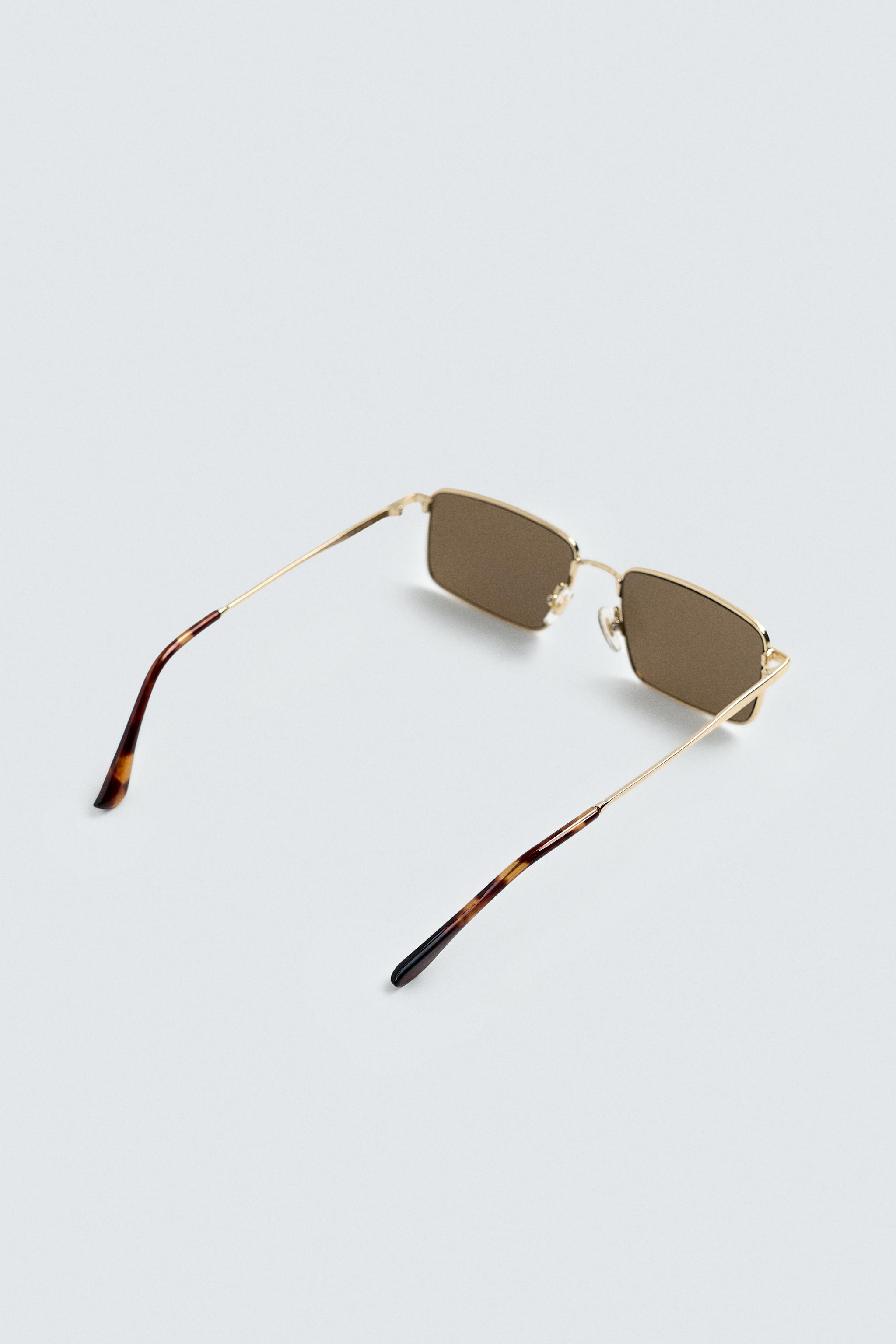 LIMITED EDITION RECTANGULAR SUNGLASSES - Gold | ZARA United
