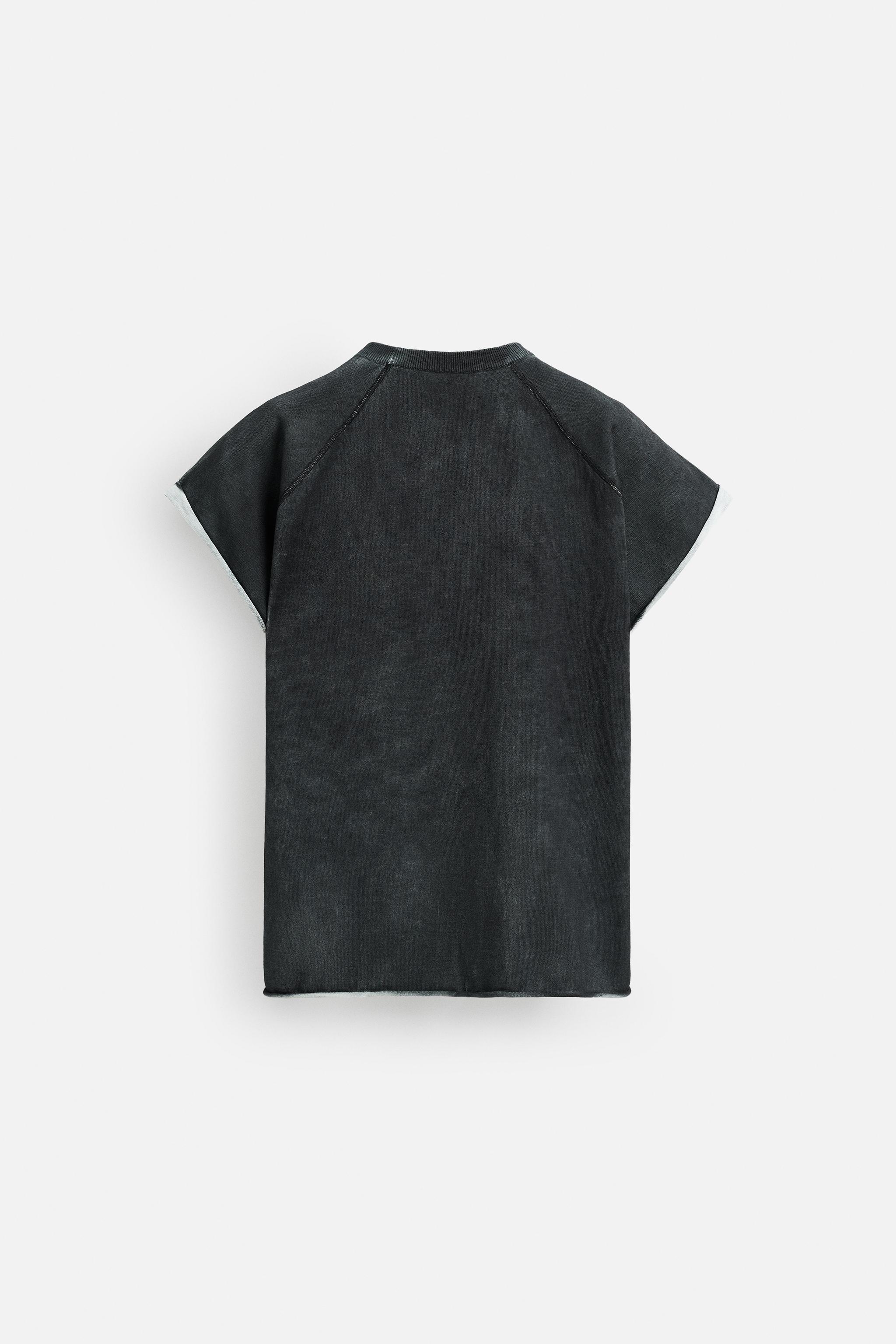 【ZARA】ウォッシュ加工ニットＴシャツ 2621/405/807 02621405807-p.jpg?ts=