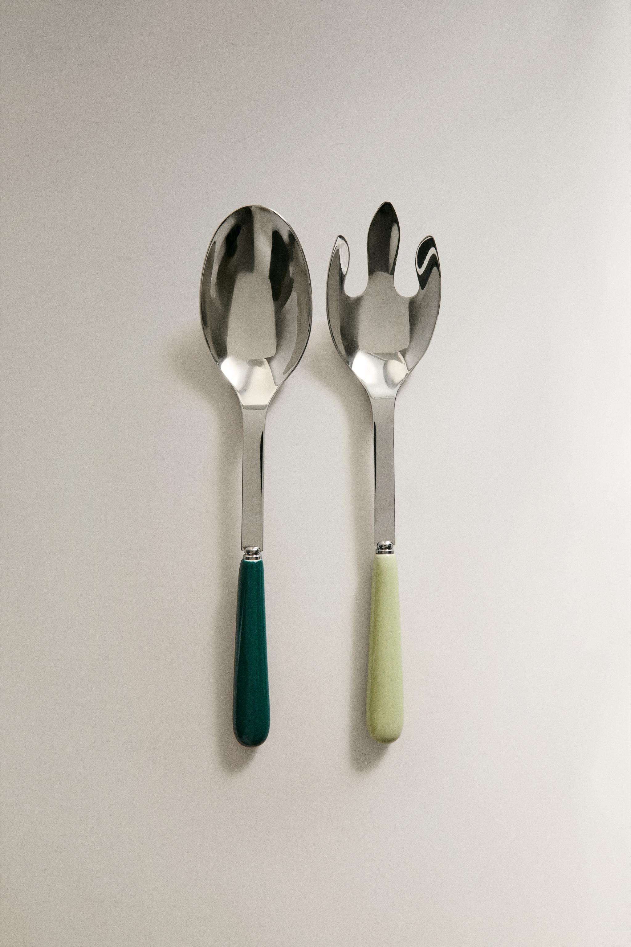 CERAMIC HANDLE SALAD CUTLERY SET (SET OF 2)