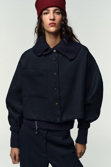 PANTALON DROIT NERVURÉ - Bleu marine de Zara - Image 2
