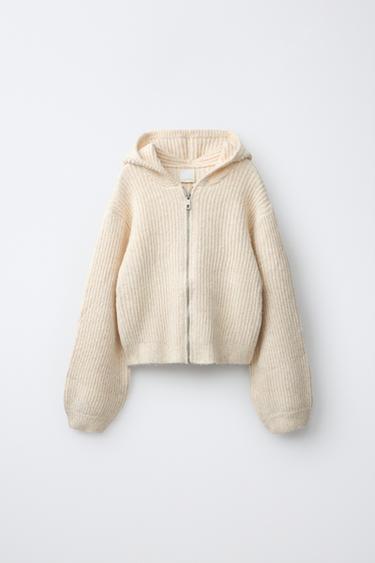 HOODED CARDIGAN - camel by Zara - Image 0