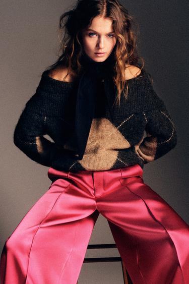 SATIN BALLOON TROUSERS - Fuchsia by Zara