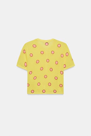 GILET JACQUARD EN MAILLE MANCHES COURTES - Jaune de Zara - Image 5
