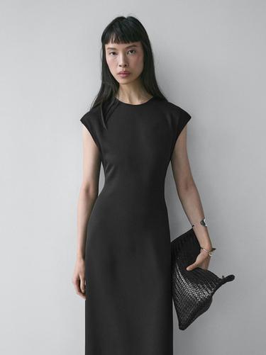 Robe fluide manches courtes - Noir de Zara