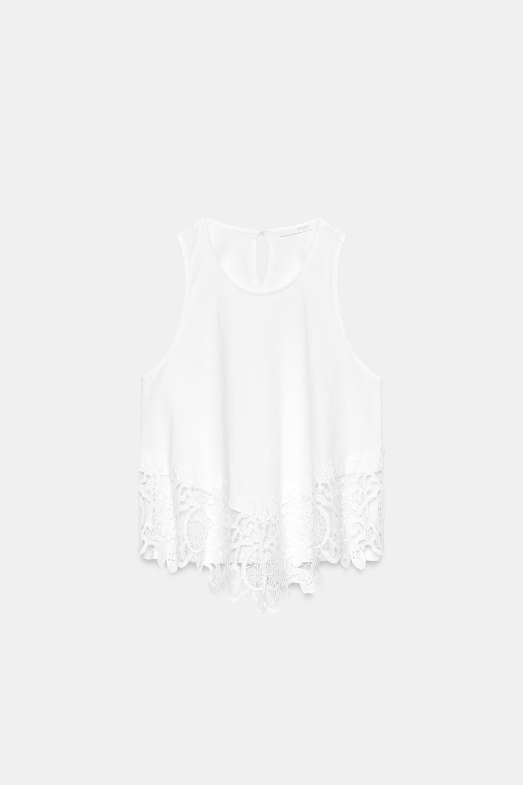 SLEEVELESS LACE TOP