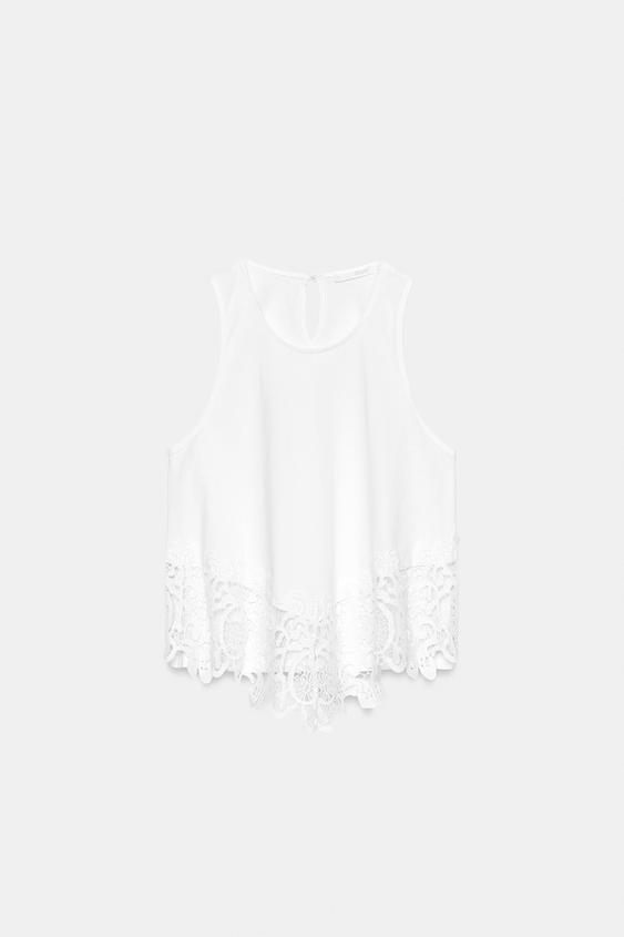 SLEEVELESS LACE TOP from Zara - $35.90