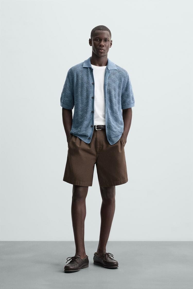 RHOMBUS KNIT SHIRT Blue ZARA Australia