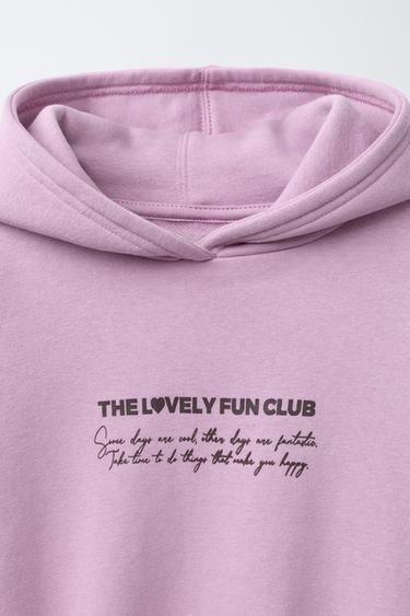 Zara TEXT HOODIE SWEATSHIRT - Pink