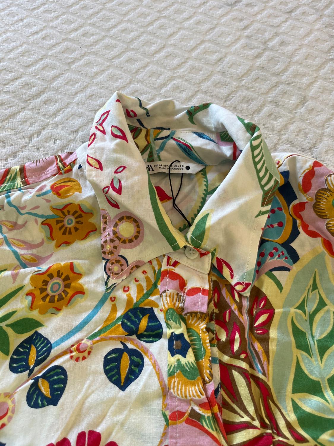 PRINTED SHIRT PLAYSUIT - Image 3