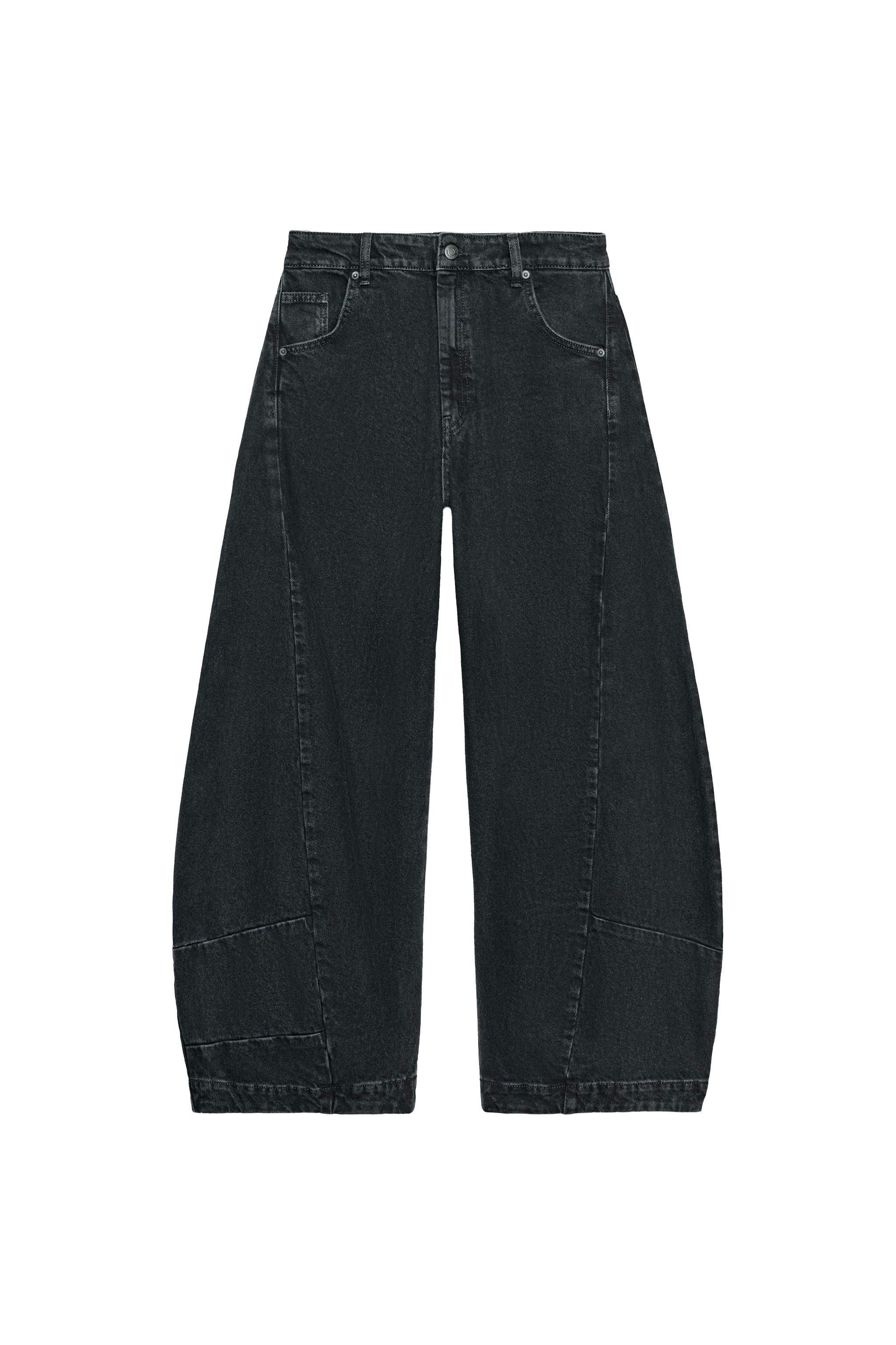 JEANS ZW COLLECTION BALLOON CINTURA BAIXA - Preto | ZARA Brasil