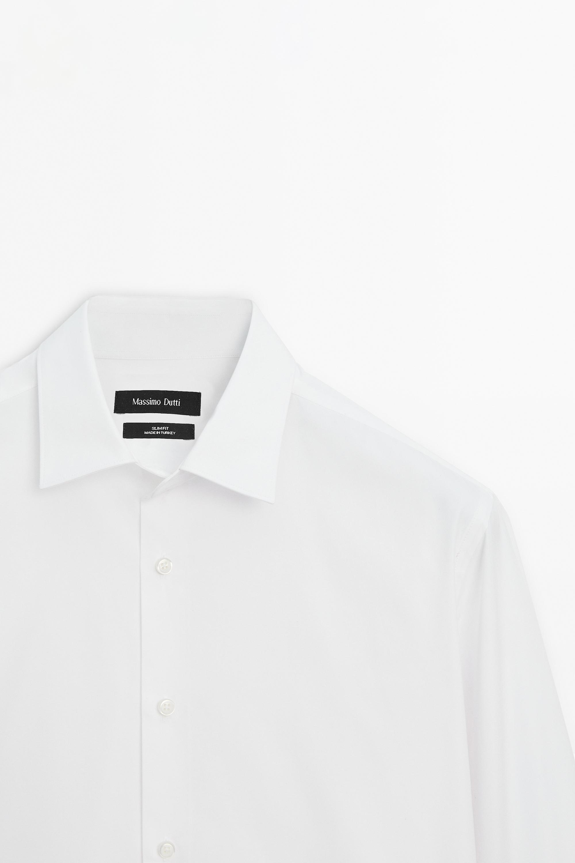 Chemise slim en popeline 100 % coton