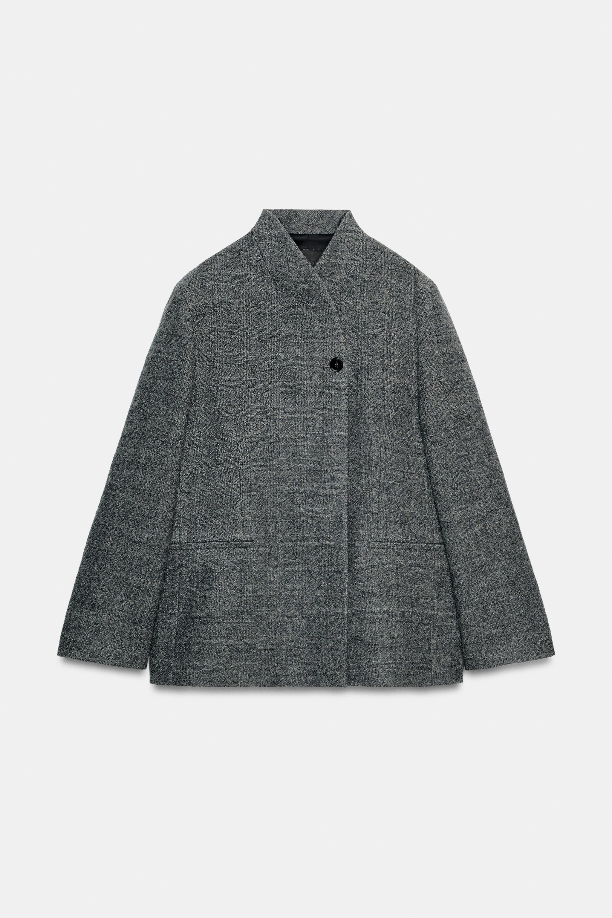 WOOL BUTTON BLAZER ZW COLLECTION LIMITED EDITION - Mid-gray | ZARA