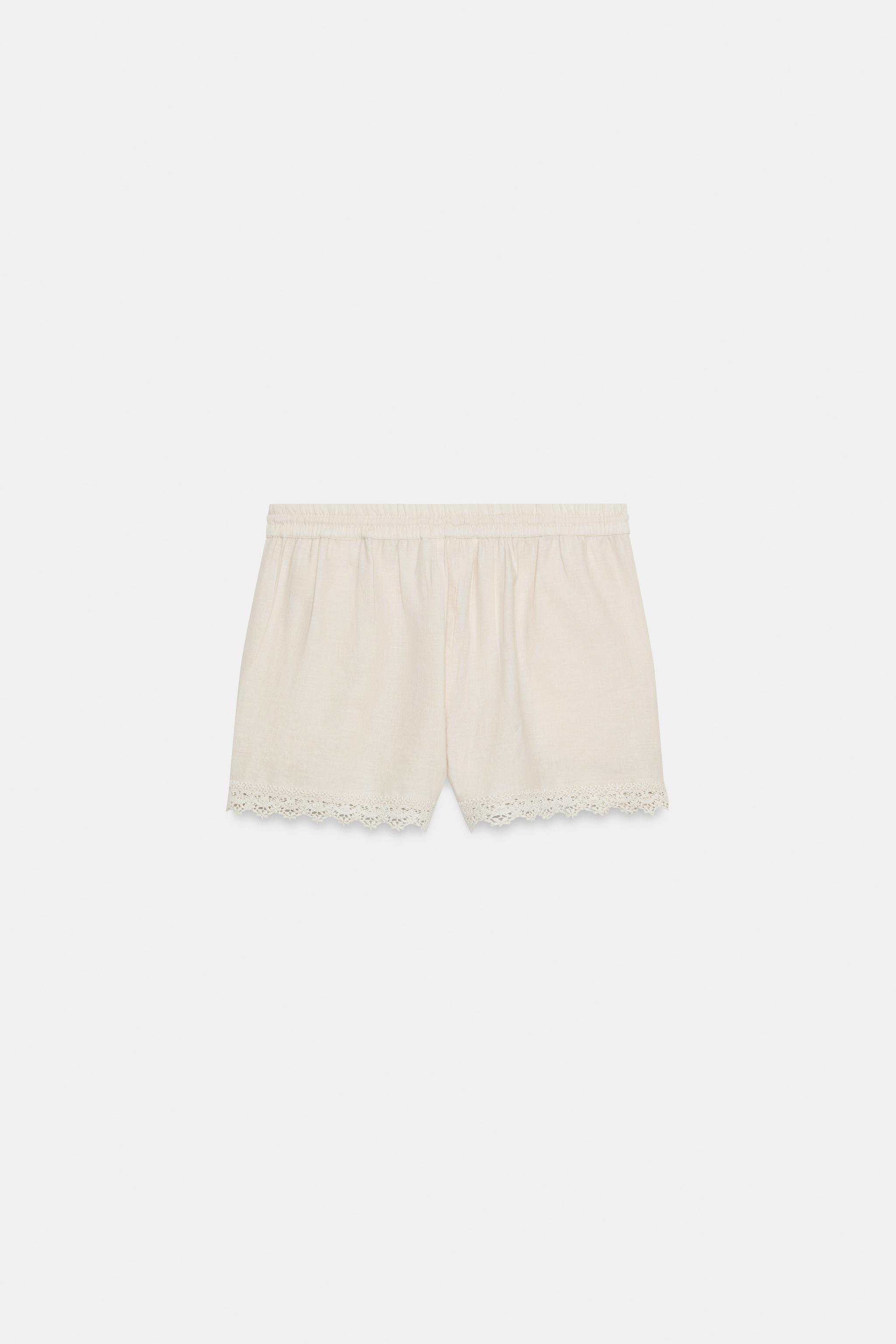 SHORT BRODÉ AVEC LIN ZW COLLECTION