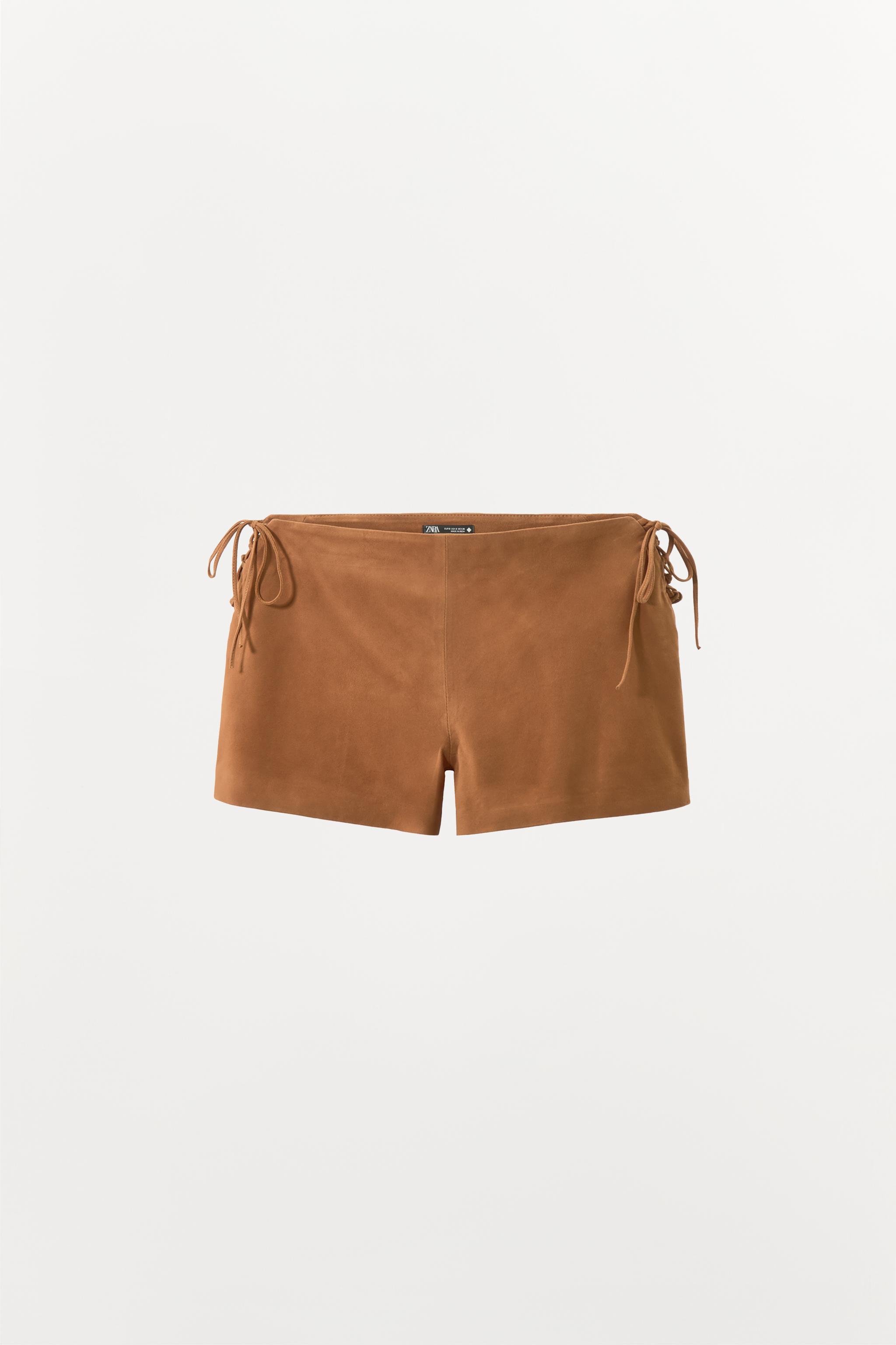 ZARA 100%スエードレザー リボンタイショートパンツ 6098/508 06098508732-p.jpg?ts=
