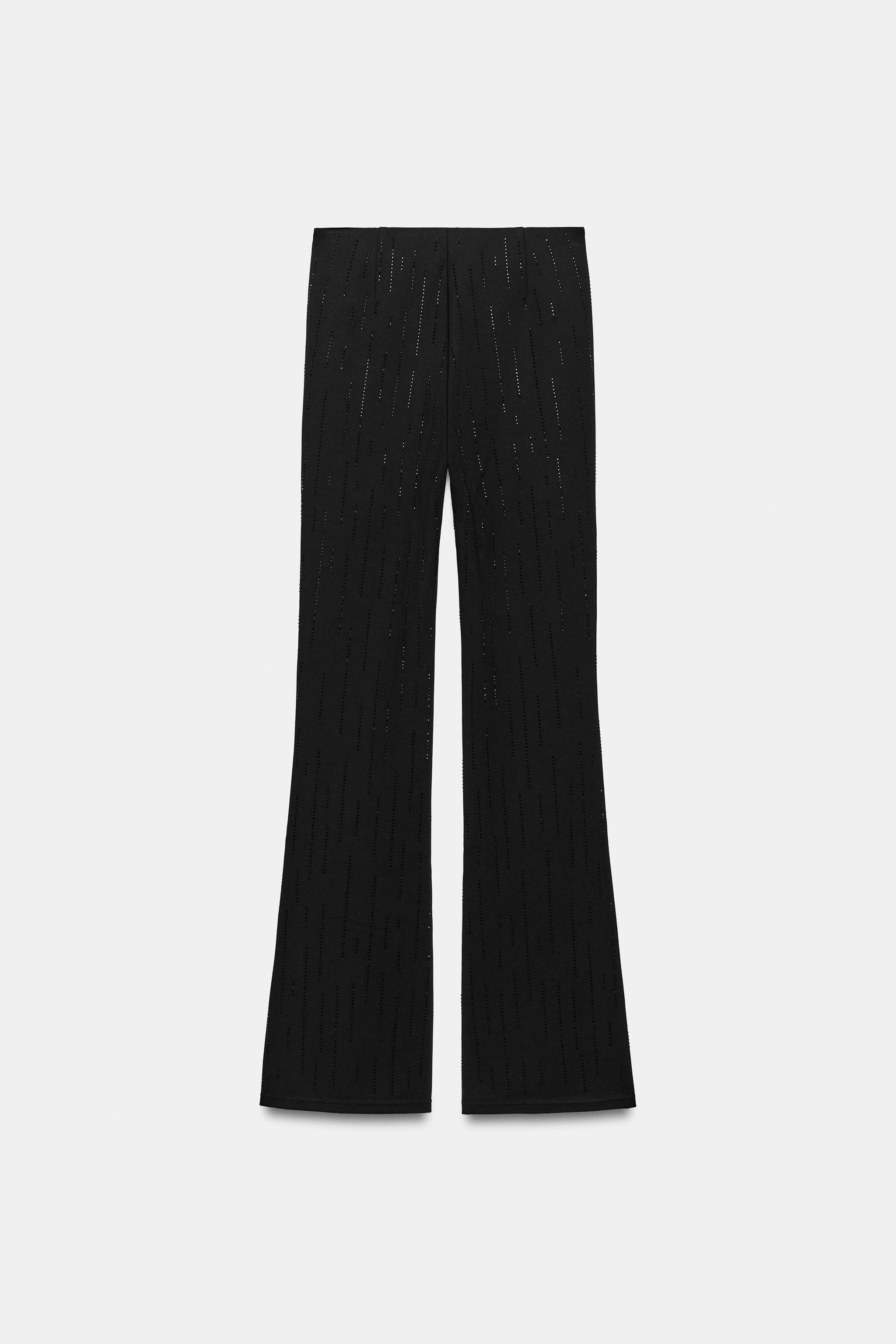 flare leggings with rhinestones