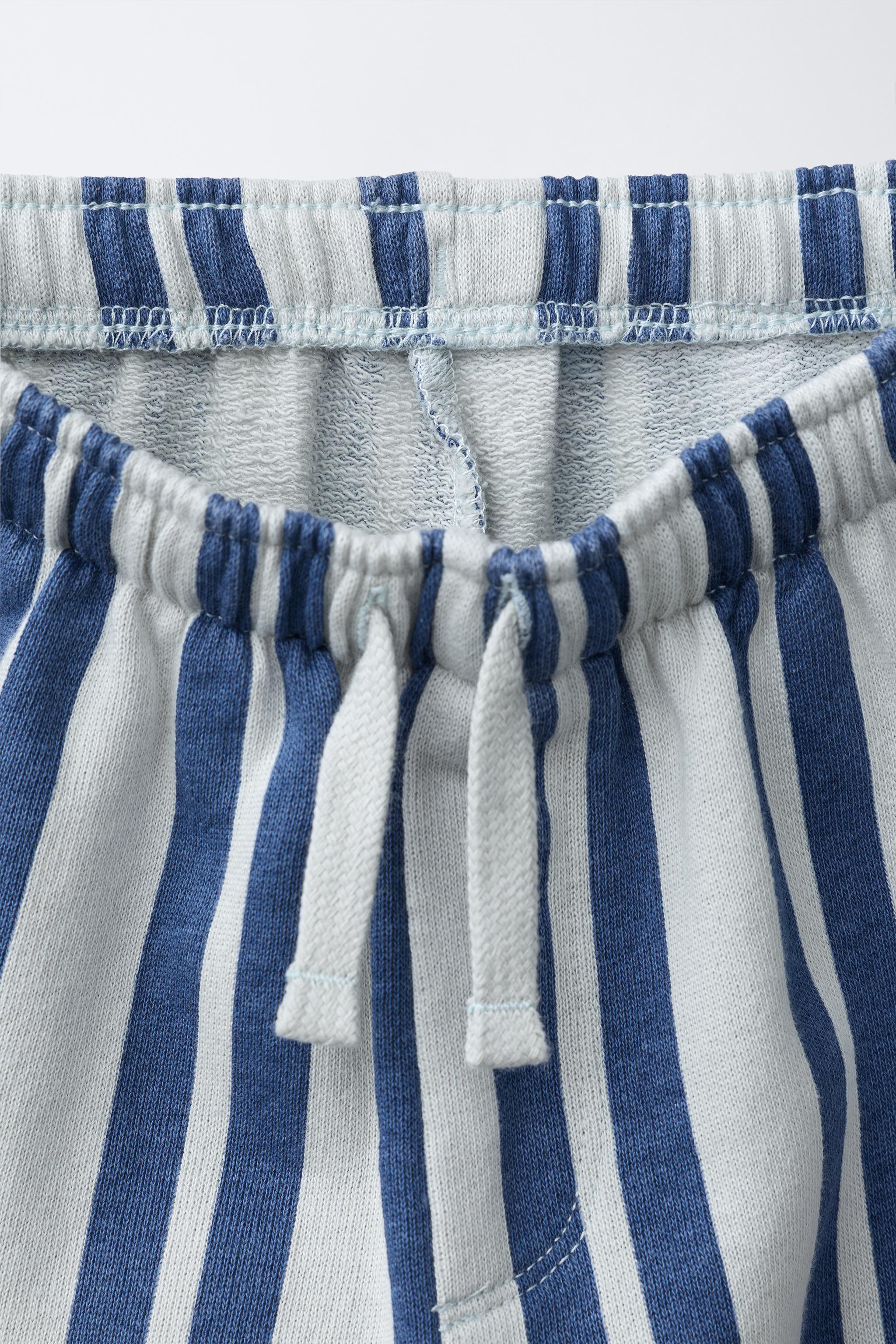 STRIPED BAGGY PLUSH PANTS