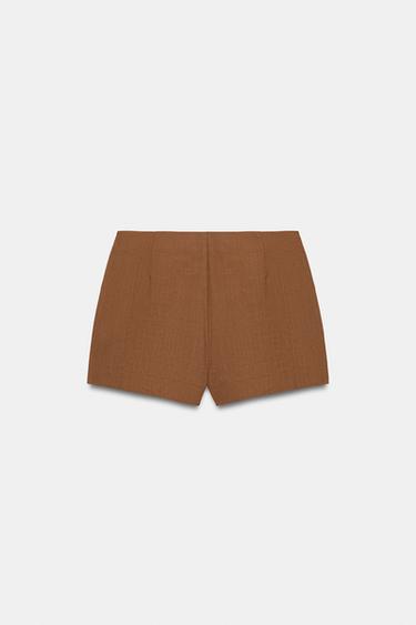 SKORT WITH BEADED TIE - Brown by Zara - Image 4