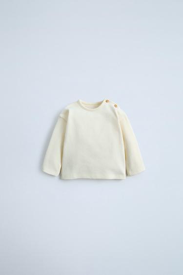 Zara SOFT TOUCH T-SHIRT - Light ecru - Image 0